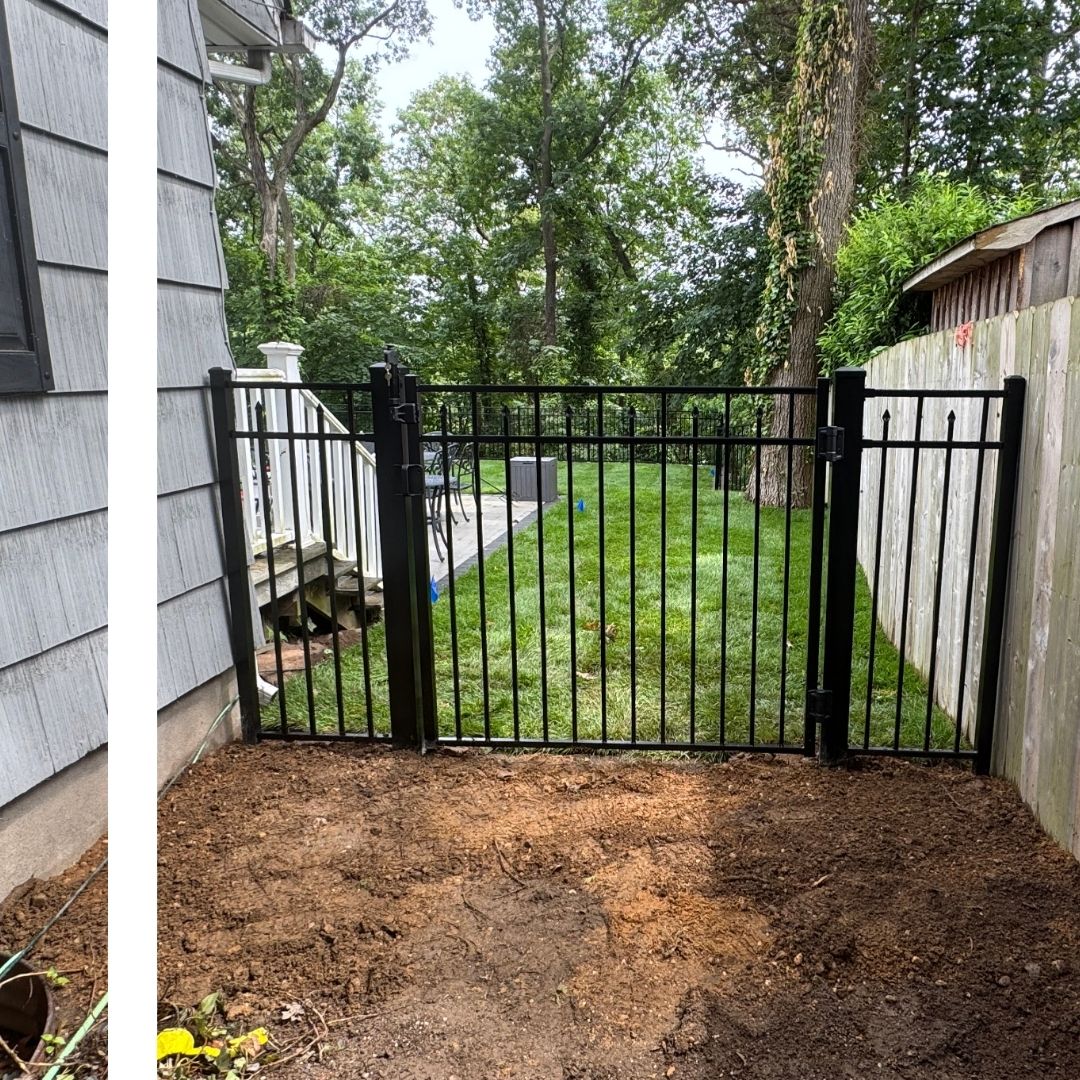 an ornate aluminum fence