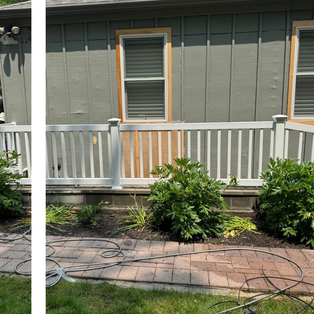 Fencing Contractor in Wantagh 5 a PVC fence along a porch