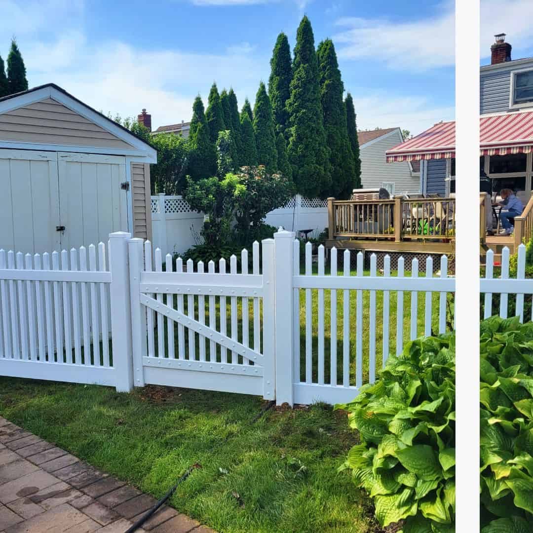 pvc fence in backyard