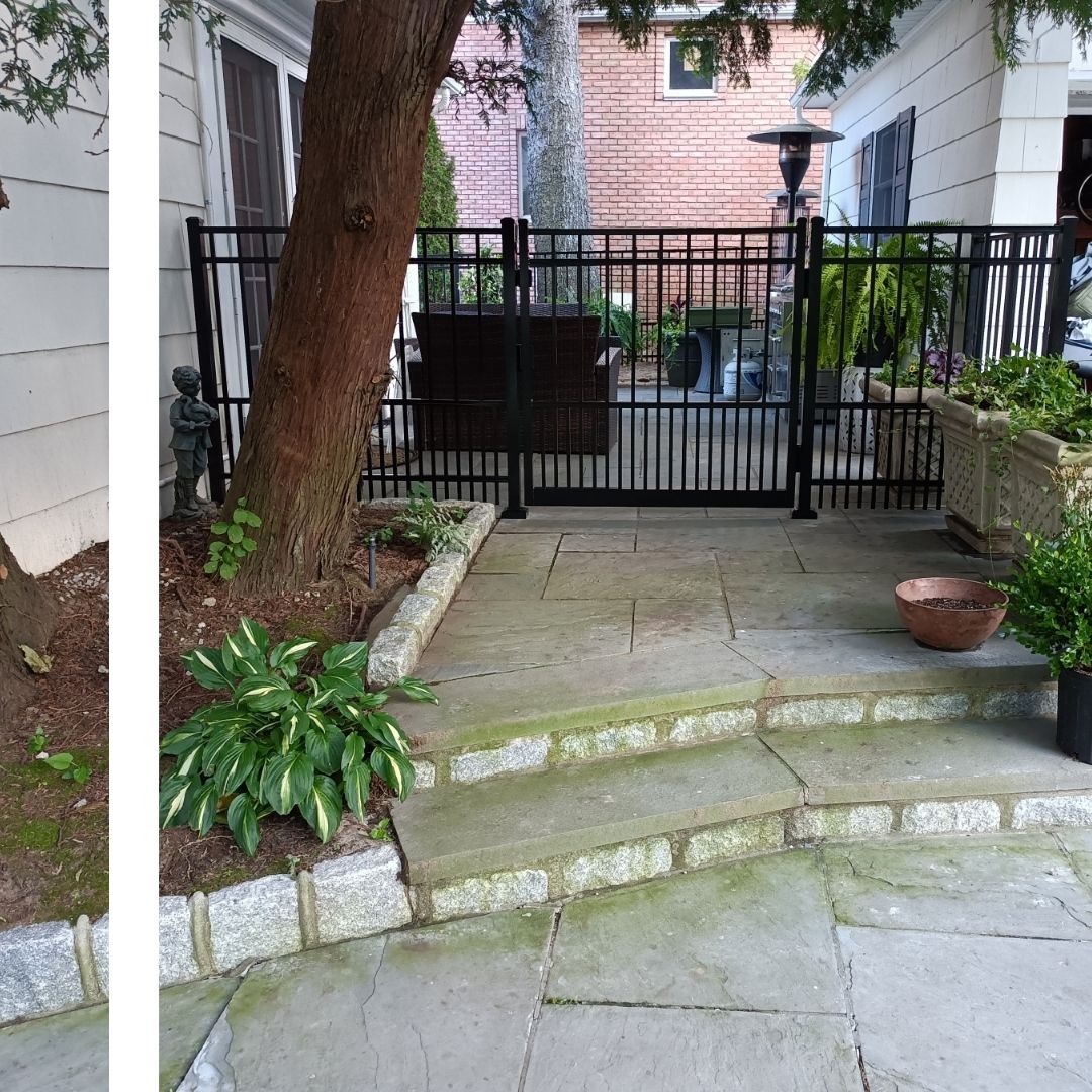 aluminum fence between two homes