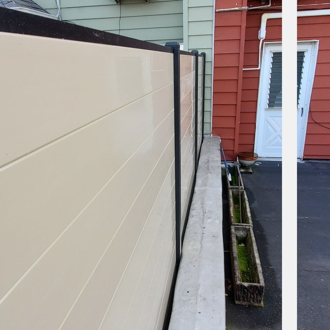 pvc fence of the side of home