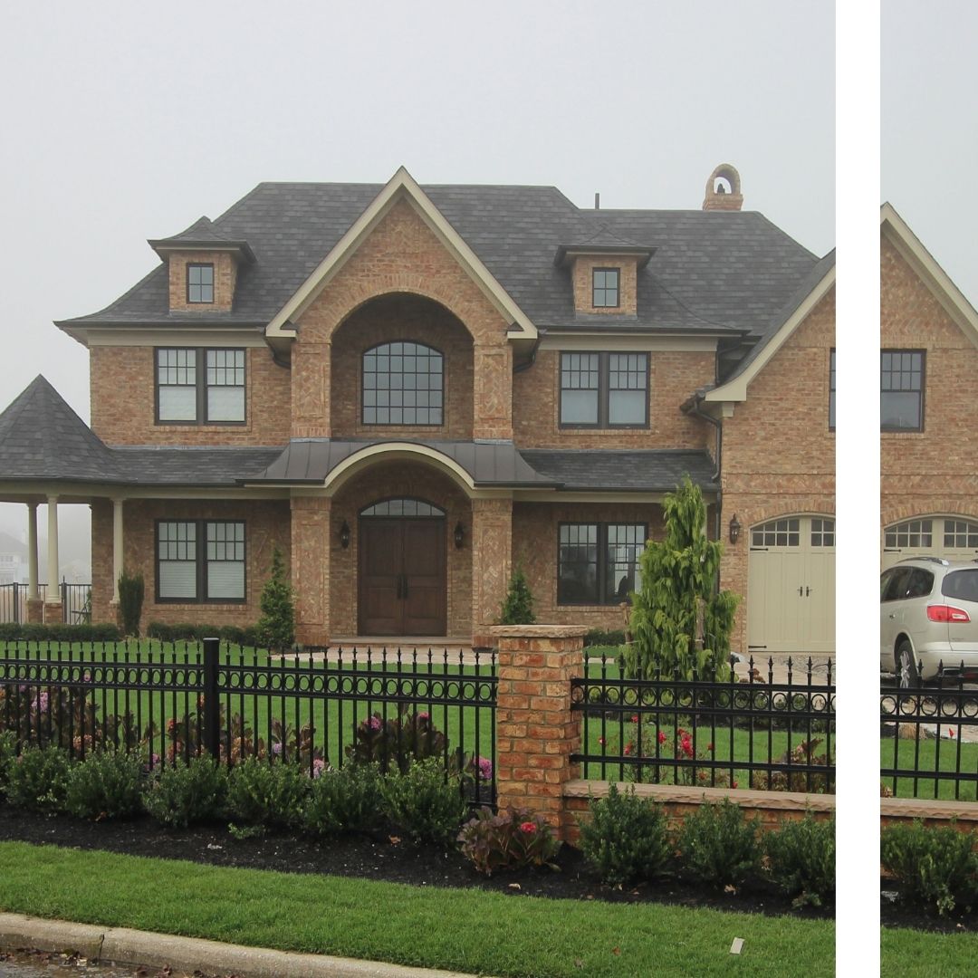house with metal fencing