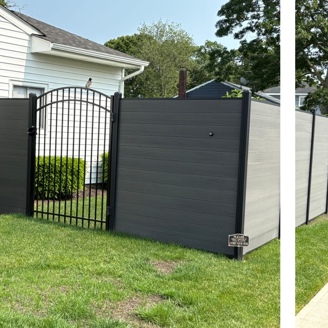 Composite rockwall fence.