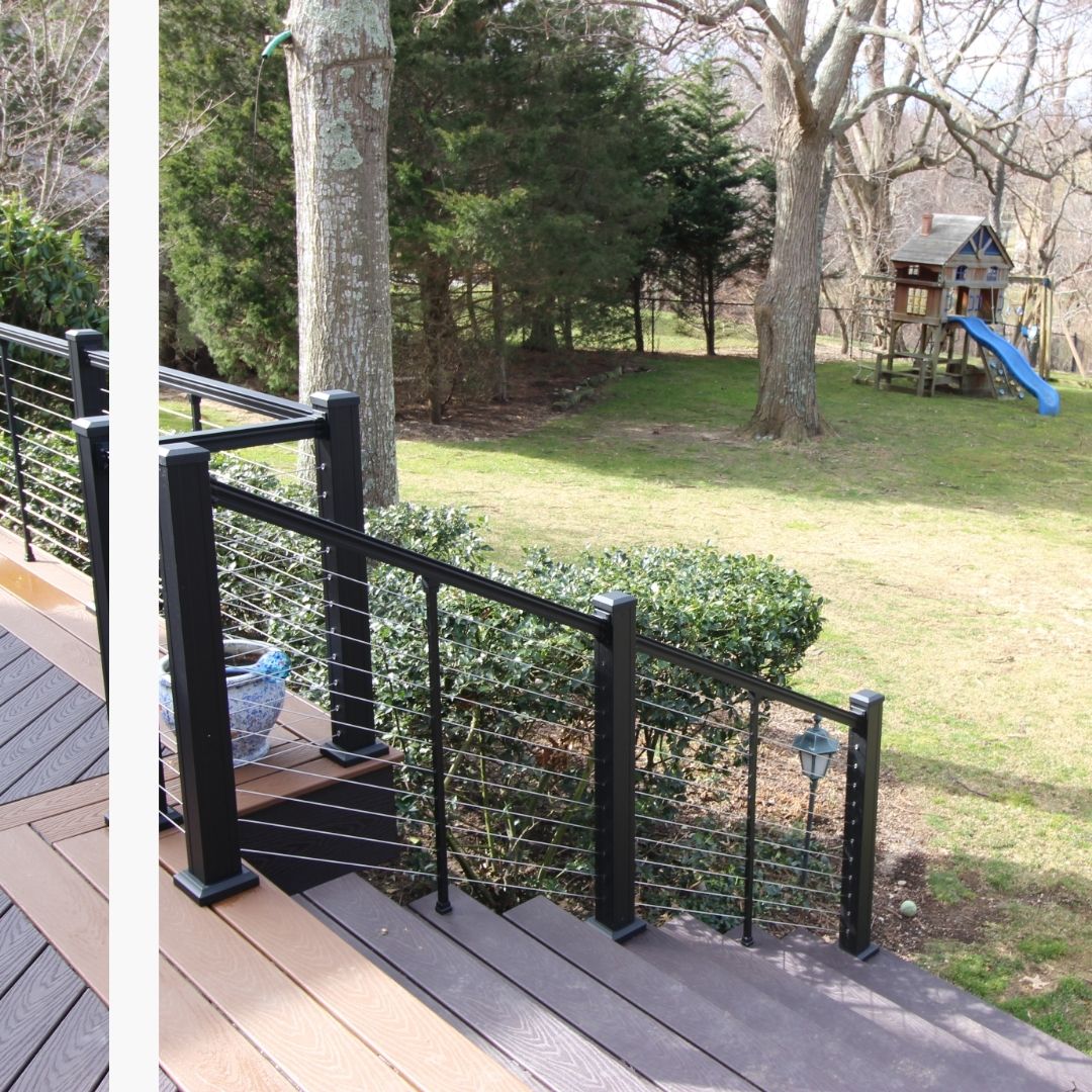 Railing by a staircase.