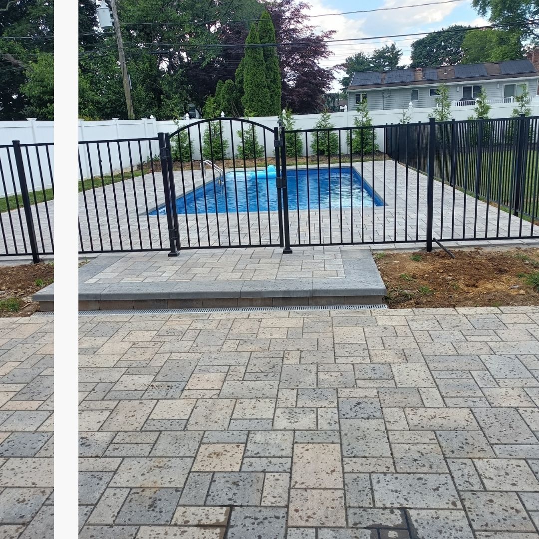 metal fence around pool
