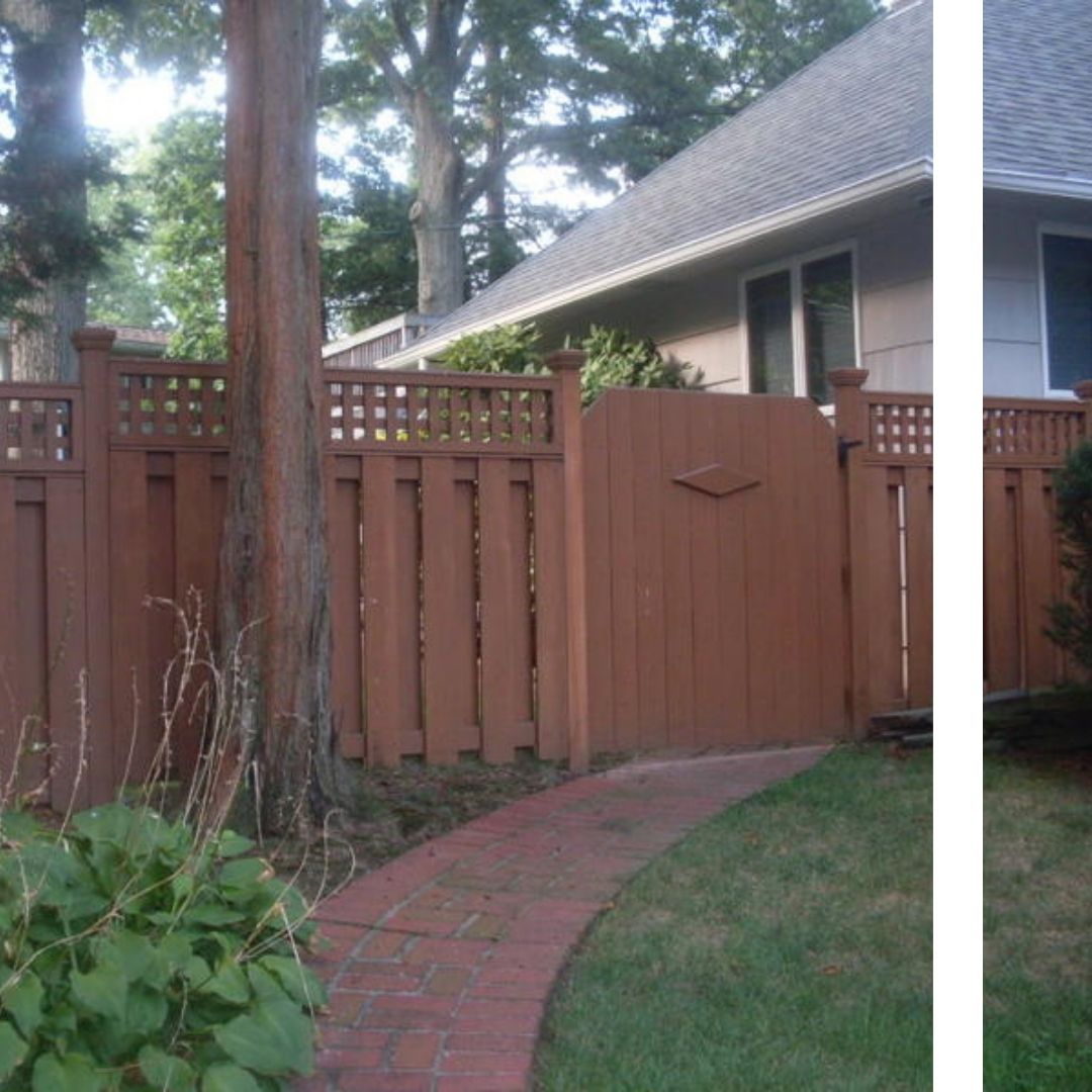 wood fence connected to house