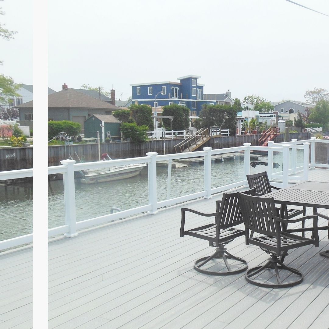 PVC and clear fence along waterfront